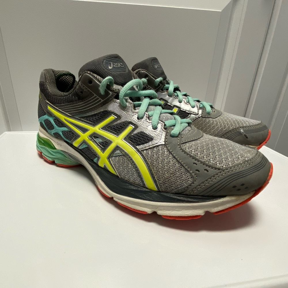 Women Asics Gel Pulse 7 Sz 8 Grey Yellow Running